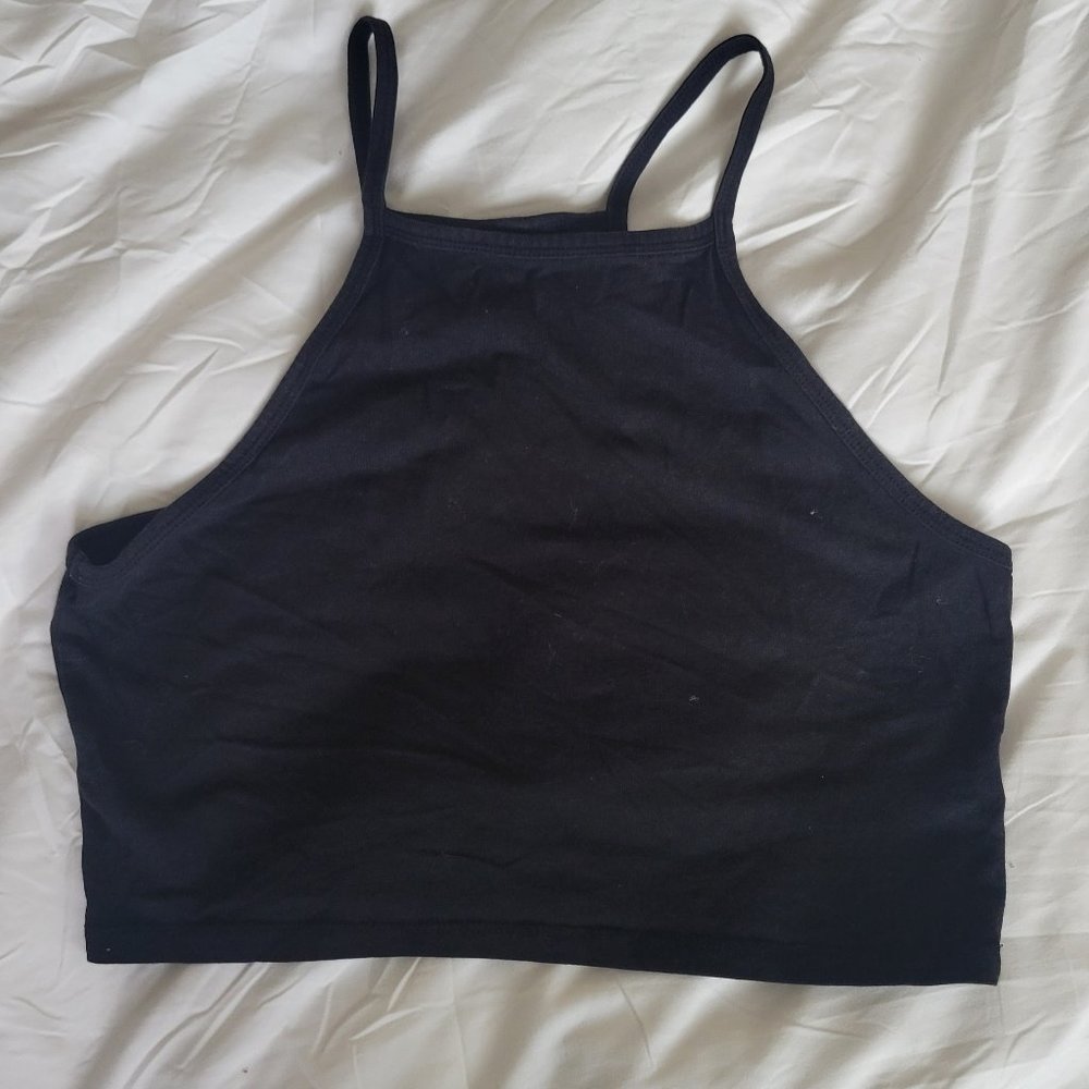 H & M Divided basic black crop top